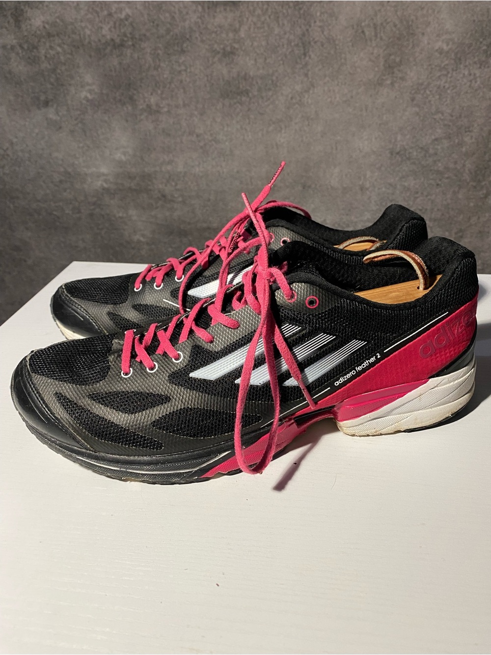 Adidas Adizero Feather 2 Running Shoes Black Pink Women Size 10 G61902